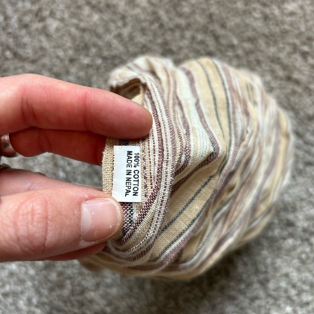 COPY - Striped Cream and Brown boho handmade Headband - Picture 3 of 3